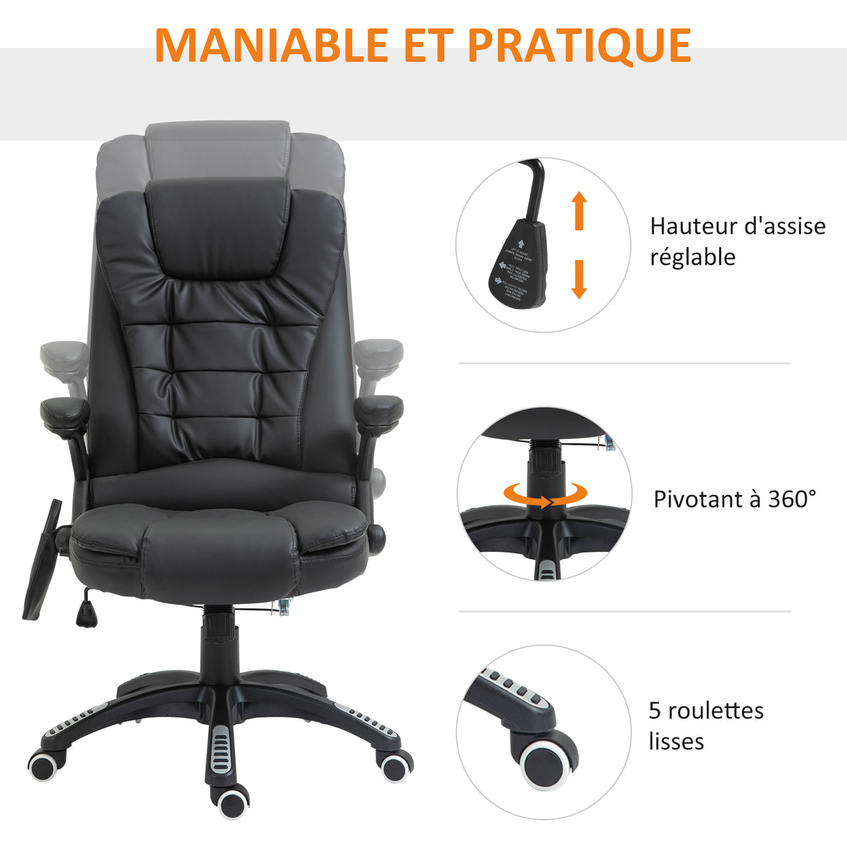 Fauteuil de bureau massant dans un bureau