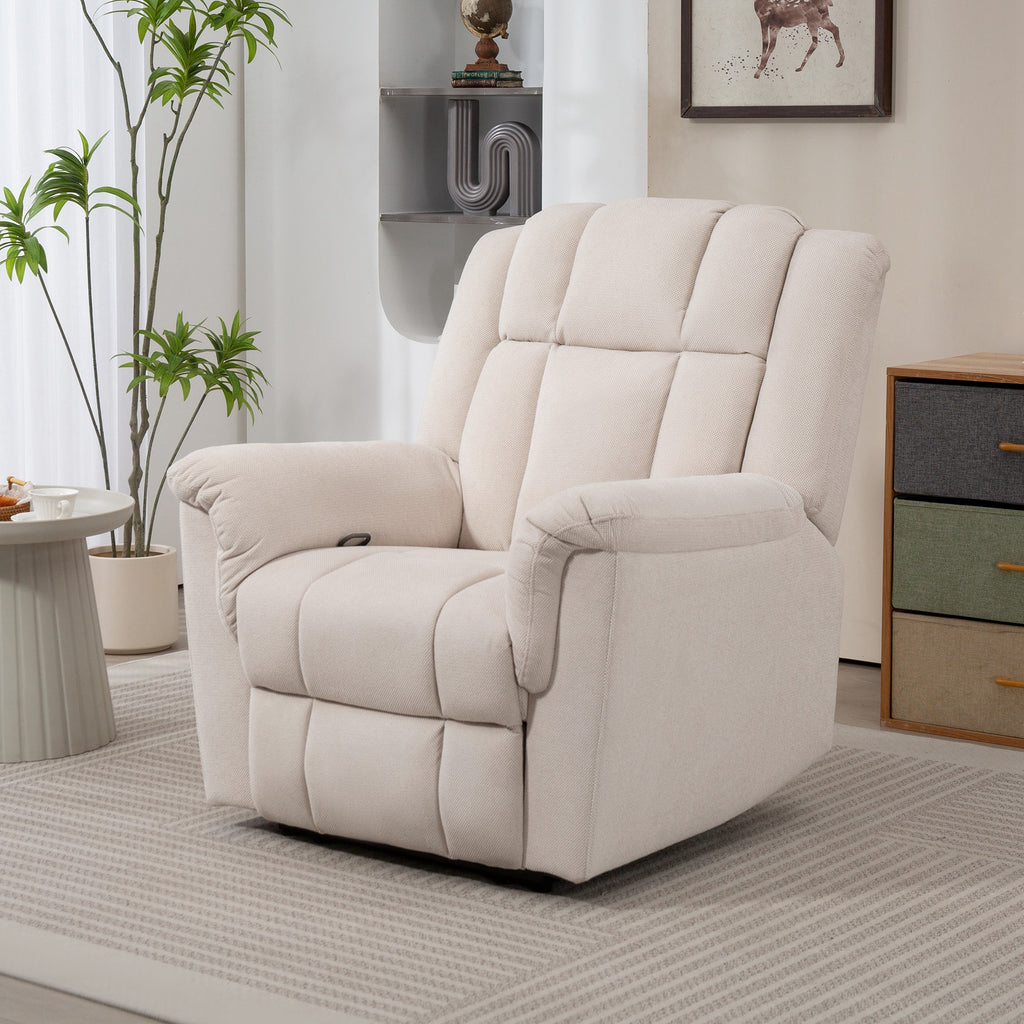 Fauteuil relax massant beige dans un salon