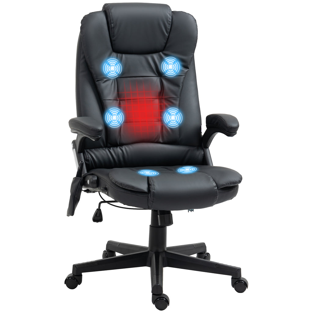 Fauteuil de bureau massant et chauffant noir