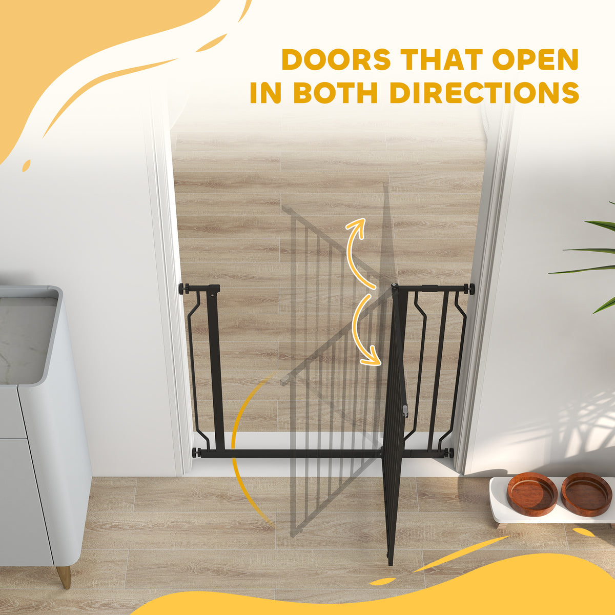 Barrière de sécurité barrière pour animal domestique longueur réglable sans perçage en acier et ABS 75-95 x 76 cm noir
